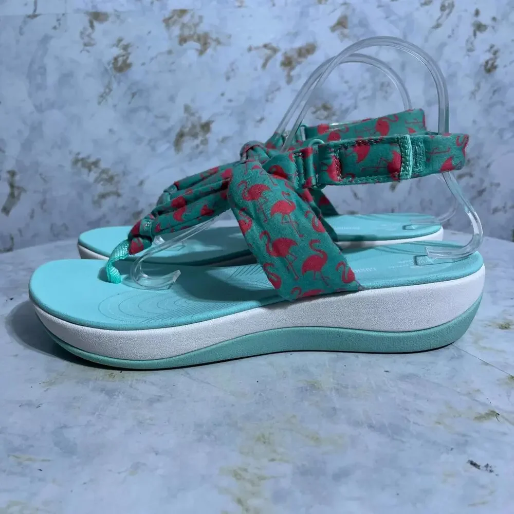 Clarks Arla Nicole Women's Size 9.5 Wide Shoes Green Comfort Slingback Sandals - Picture 4 of 12